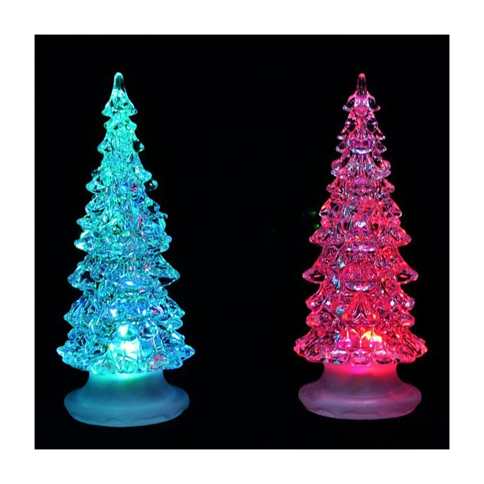 Sapin de noël lumineux multicolore à LED en acrylique