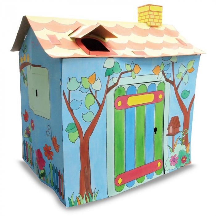 Grande maison en carton, a construire peindre décorer colorier maison -  guizmax - Autres Jeux créatifs - Achat & prix