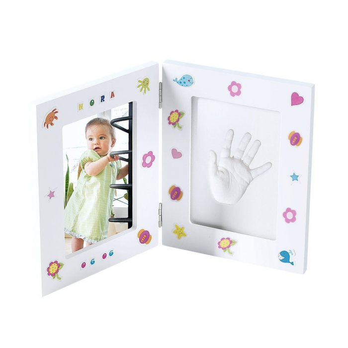 Cadre photo - Plâtre Bébé Main Et Pied - Empreinte de Main Bébé Et Empreinte  Bébé Diy Set Empreinte Du Cadre Cadeau (blanc)